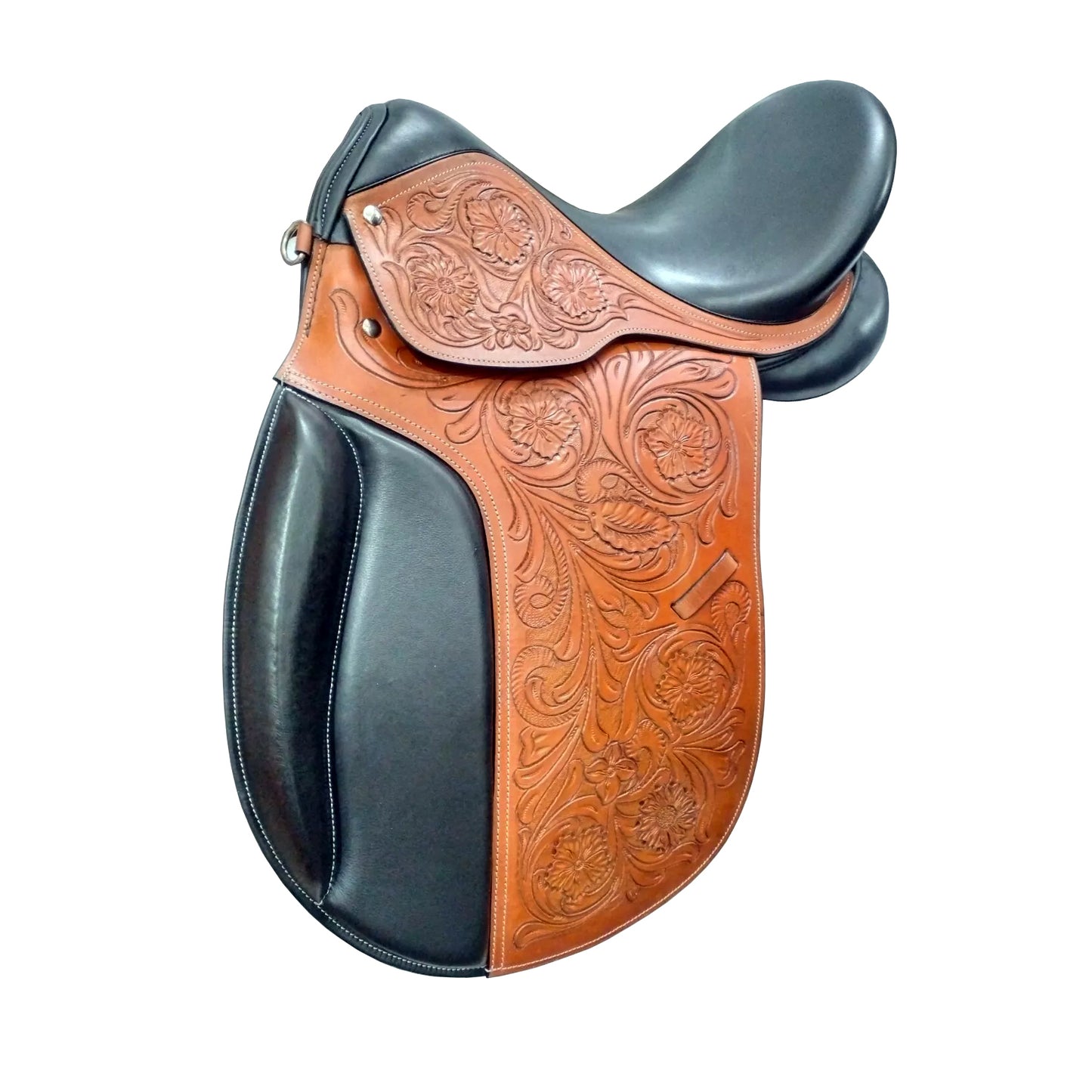 ZAYZAA {jk-13} Dressage Treeless Saddle with Velcro Pannel and Knee Blocks