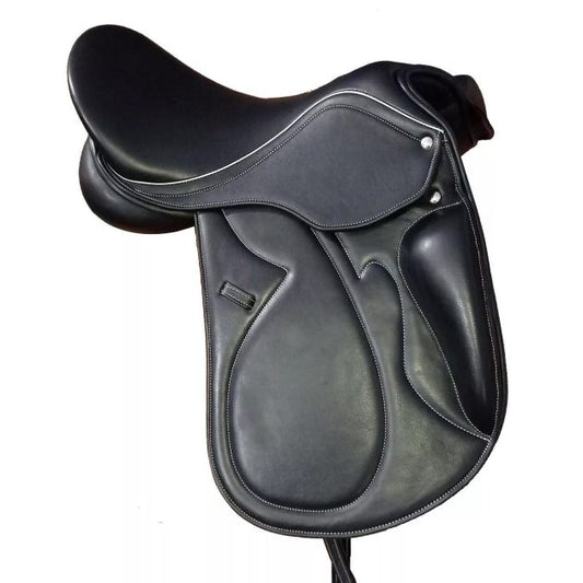 ZAYZAA {F1-123} Dressage Treeless Saddle with Velcro Pannel and Knee Blocks