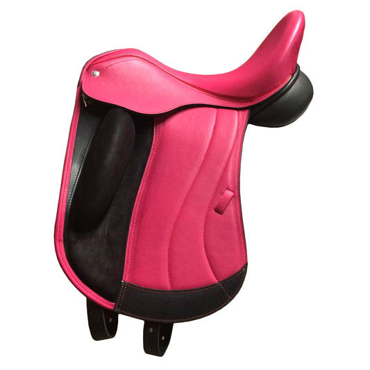 ZAYZAA {K3-15} Dressage Treeless Saddle with Velcro Pannel and Knee Blocks
