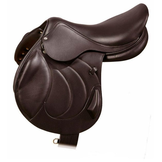 ZAYZAA Close Contact Leather English Jumping Horse Riding Saddle & Tack Set 12″ to 18″