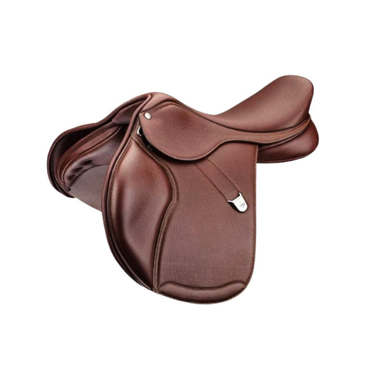 ZAYZAA Close Contact Leather English Jumping Horse Riding Saddle & Tack 12″ to 18″ Seat